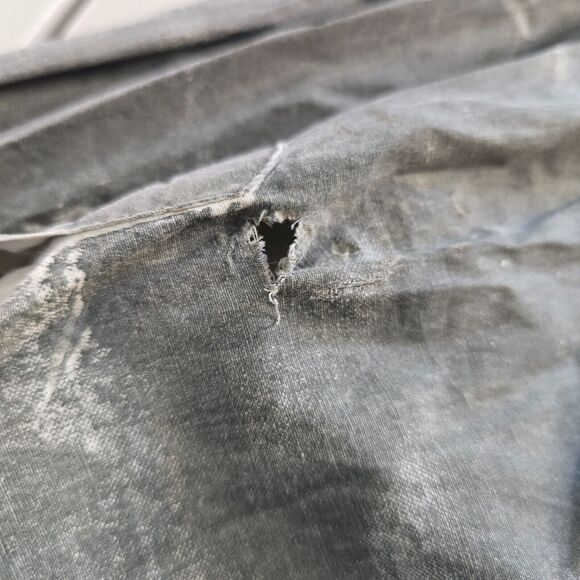 Roar Shirt Men's Small Bleached Gray Embordered Wings Conquer Y2K Button Down - Picture 11 of 16